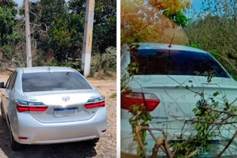 DOIS CARROS ROUBADOS SÃO RECUPERADOS EM MENOS DE 24 HRS DURANTE AÇÃO RÁPIDA DA PM EM SÃO BENEDITO