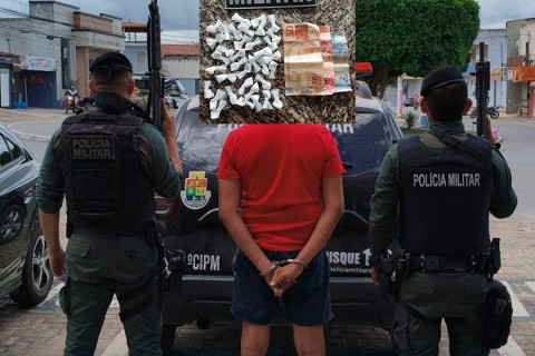 Um homem de 33 anos foi preso na tarde desta quinta-feira (24) por crime de tráfico de drogas no município de Tianguá.