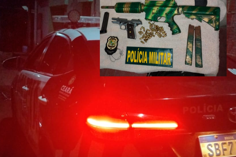 PM APREENDE ARMAS, MUNIÇÕES E GRANADA EM OPERAÇÃO NO BAIRRO FRECHEIRAS, EM TIANGUÁ